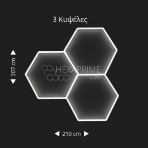 Φωτιστικό Hexaprime LED PRO 3 Εξάγωνων Κυψελών - Image 1