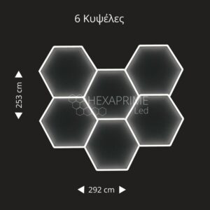Φωτιστικό Hexaprime LED PRO H6 6 Εξάγωνων Κυψελών 2-2-2 - Image 1