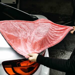 Πετσέτα μικροϊνών Maxshine Duo Twisted γκρι-ροζ 60x90cm - Image 3